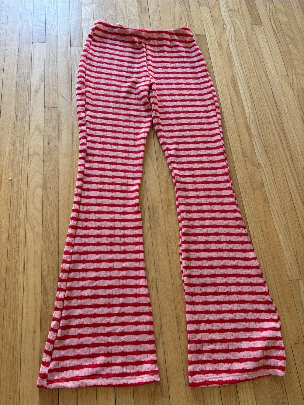Zara woven stripe flares
